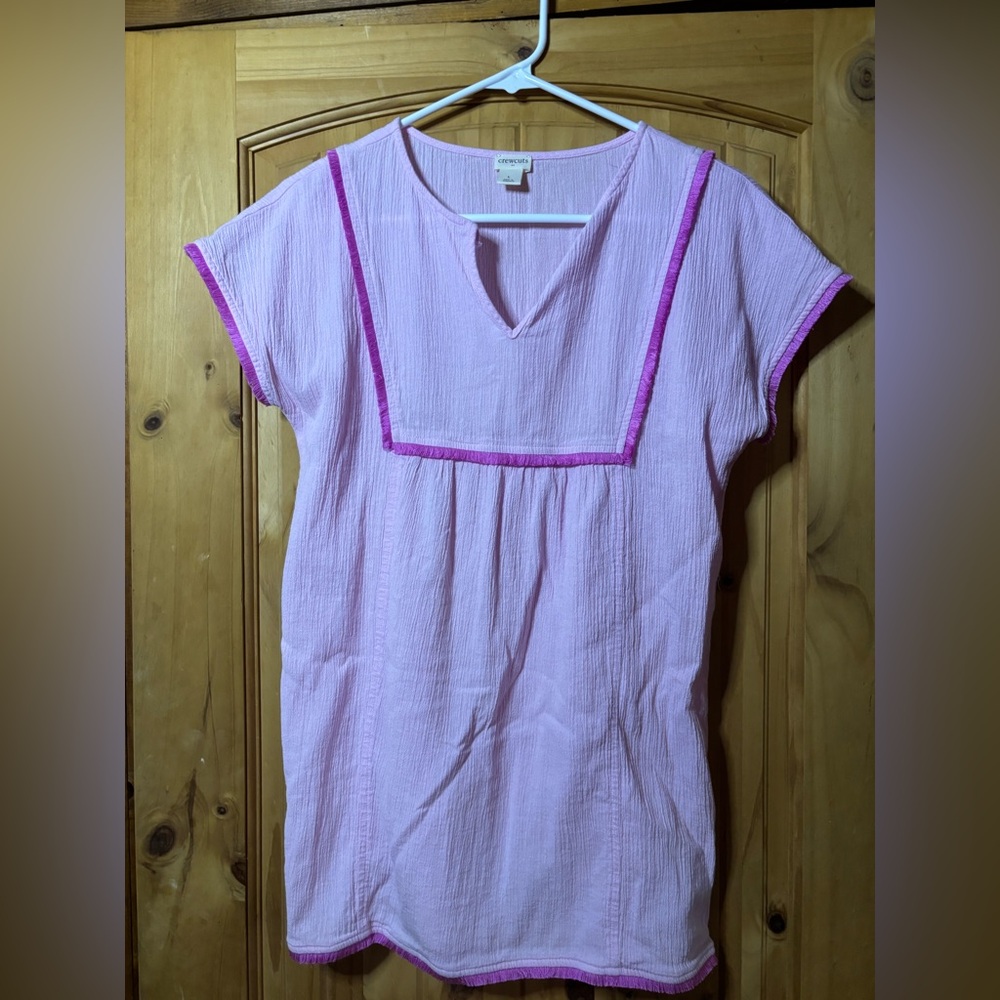 Crewcuts Light Pink Blouse with Magenta Trim